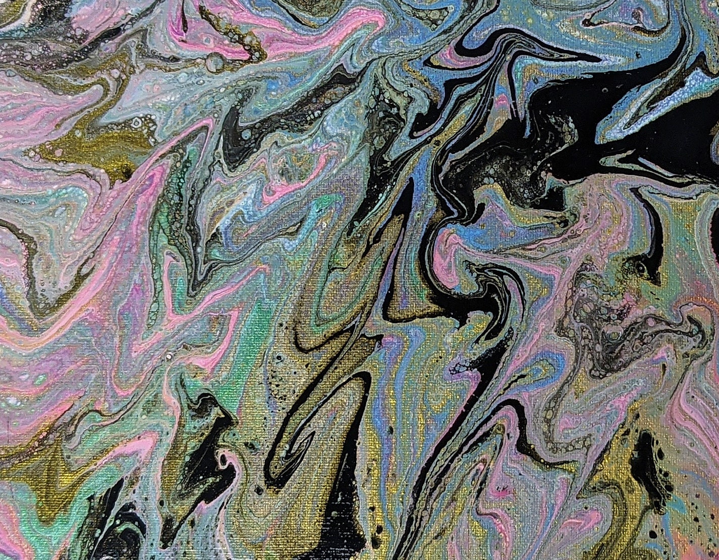 8x10 Pour Acrylic flow Painting, Abstract Painting on Canvas, Fluid Acrylic Pour Art, Shelf or Wall Art