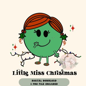 Little miss Christmas PNG, hand drawn png, Christmas png digital download, sublimation transfers