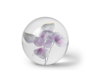 Handmade Hydrangea, Hortensia Paperweight, 8 cm, Purple