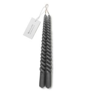 In Flore handmade Hannah twisted candle, set of four, 4-pack, gray