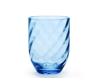 Handgjort Karin Blått Tumblerglas: Virvel, 200 ml, Set om 2