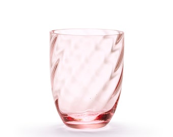 Handmade Karin Pink Tumbler Glass: Swirl, 200 ml, Set of 2