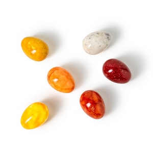 In Flore Desiree alabaster stone eggs, 6 pack, yellow