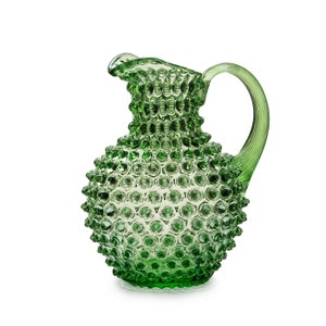 In Flore Caroline crystal glass carafe, hobnail, 2L, green