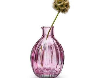 In Flore Sara hand-blown mini bud glass vase, 9 cm, pink
