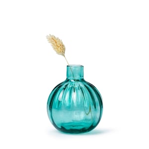 In Flore Sara hand-blown mini vase, blue green