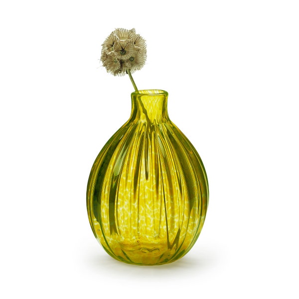 In Flore Sara hand-blown mini vase, lime yellow