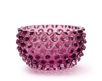In Flore Charlotte crystal glass bowl, purple