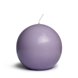 In Flore Victoria handmade sphere ball candle, 10 cm, lilac purple,  2-pack