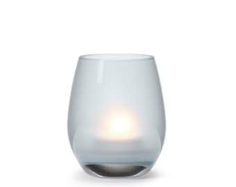 In Flore Handmade Ella Glass Votive Candle Holder, 10 cm, Blue