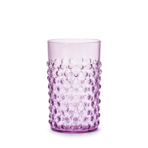 Gobelet en cristal Cecilia fait main Flore, clouté, 200 ml, violet clair, lot de 2