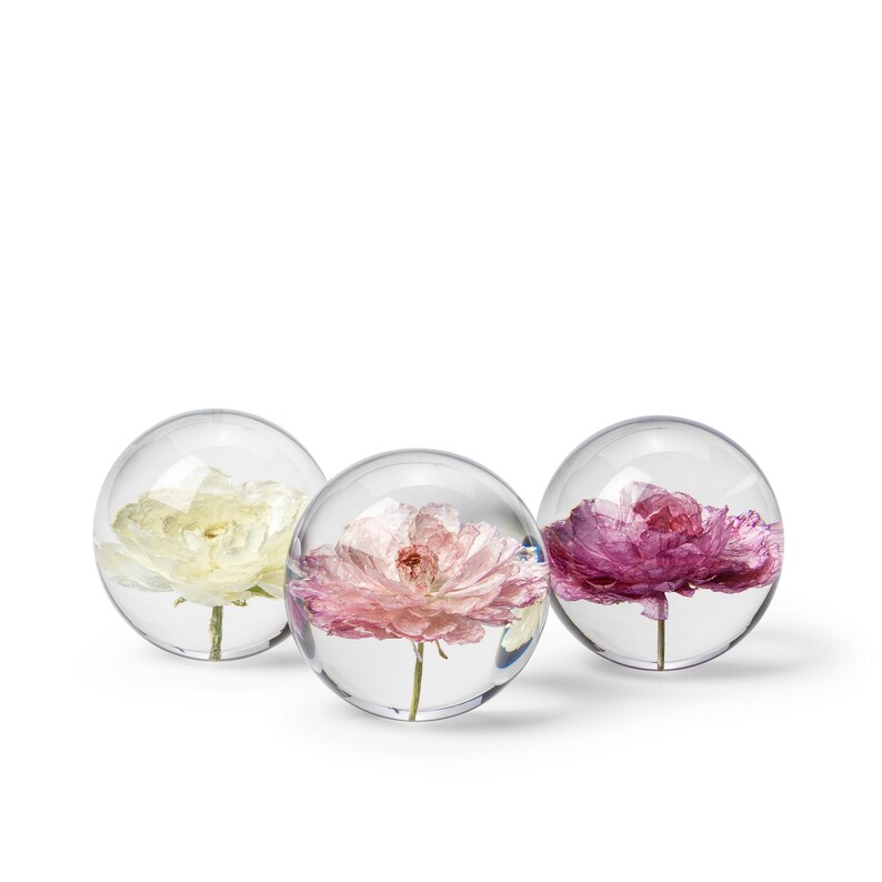 Handmade Tulip flower paperweight, 8 cm, purple image 13