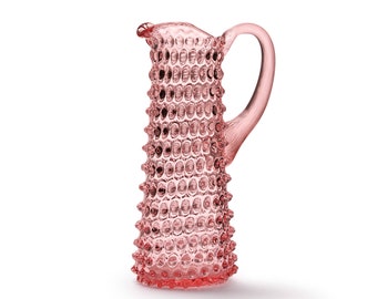 In Flore Diana crystal glass carafe, hobnail, 2L, pink