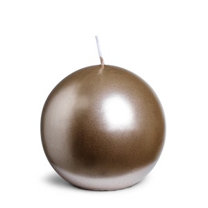 In Flore Victoria handmade sphere ball candle, 10 cm, gold, 2-pack