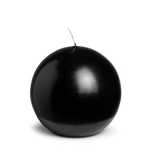 In Flore Victoria handmade sphere ball candle, 10 cm, metallic black, 2-pack
