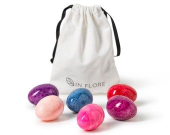 In Flore Desiree alabaster stone eggs, 6 pack, pink