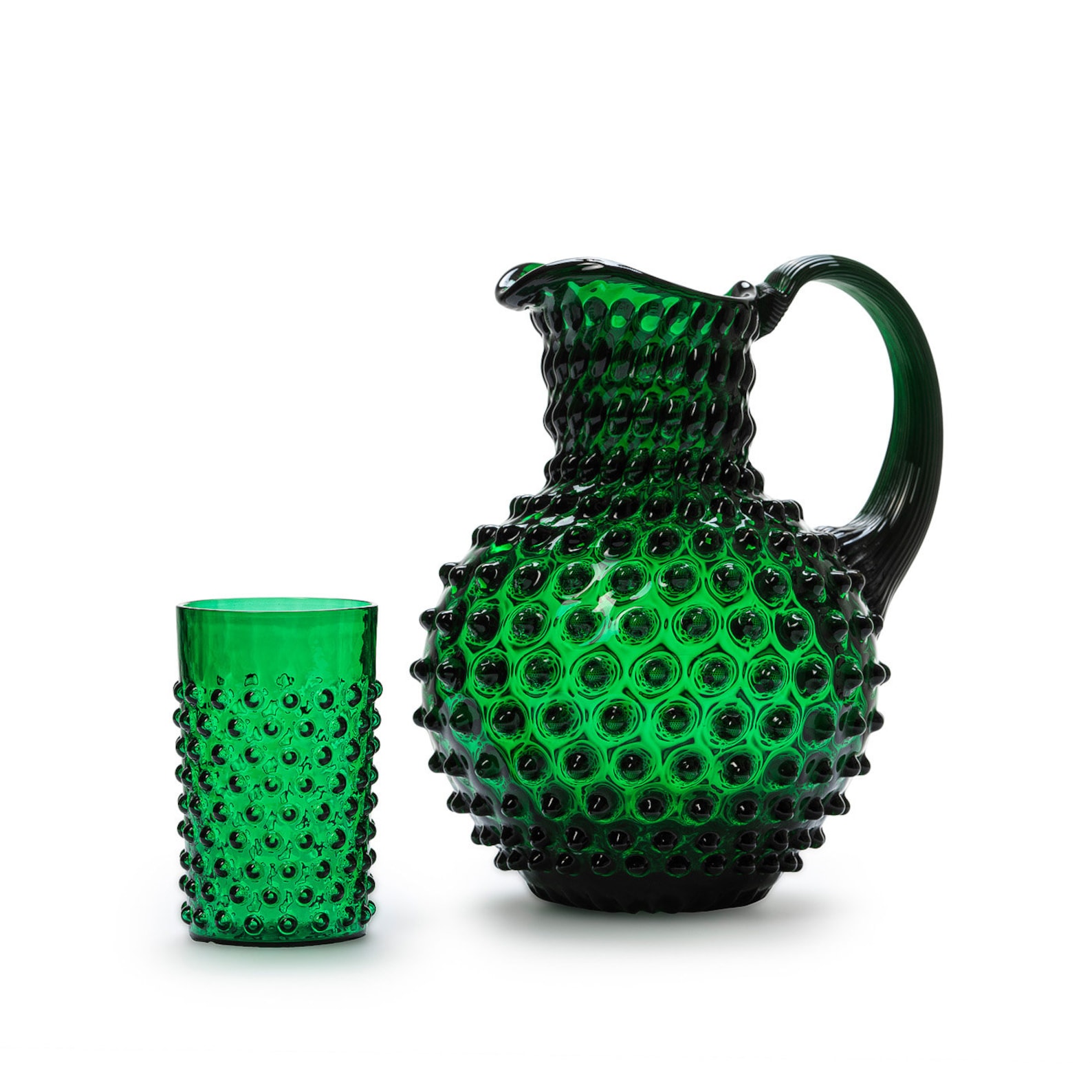 Carafe En Cristal In Flore Caroline Turquoise 2L - Carafe à Vin Ou Eau Artisanale - Décoration Élégante Et Unique Fait Main