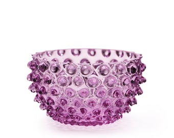 In Flore Charlotte crystal glass bowl, light purple