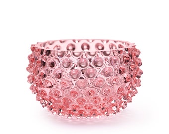 In Flore Charlotte crystal glass bowl, pink