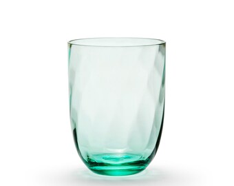 Handgjort Karin Blågrönt Tumblerglas: Virvel, 200 ml, Set om 2