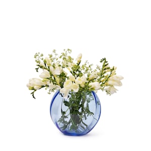 In Flore Eva crystal glass vase, 18 cm, blue