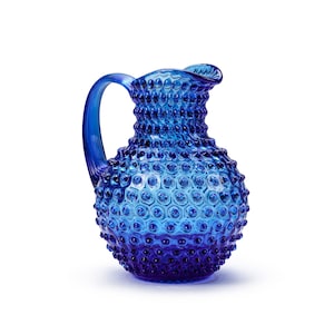 In Flore Caroline crystal glass carafe, hobnail, 2L, dark blue