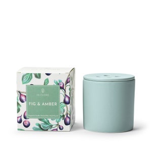 In Flore Anna scented candle, 10 cm, natural wax, light green, fig and amber scent