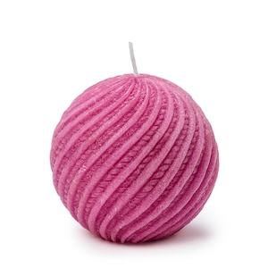 In Flore Sam handmade sphere ball candle, pink