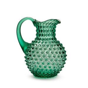 In Flore Caroline crystal glass carafe, hobnail, 2L, blue-green