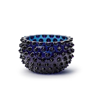 In Flore Charlotte crystal glass bowl, blue smoke