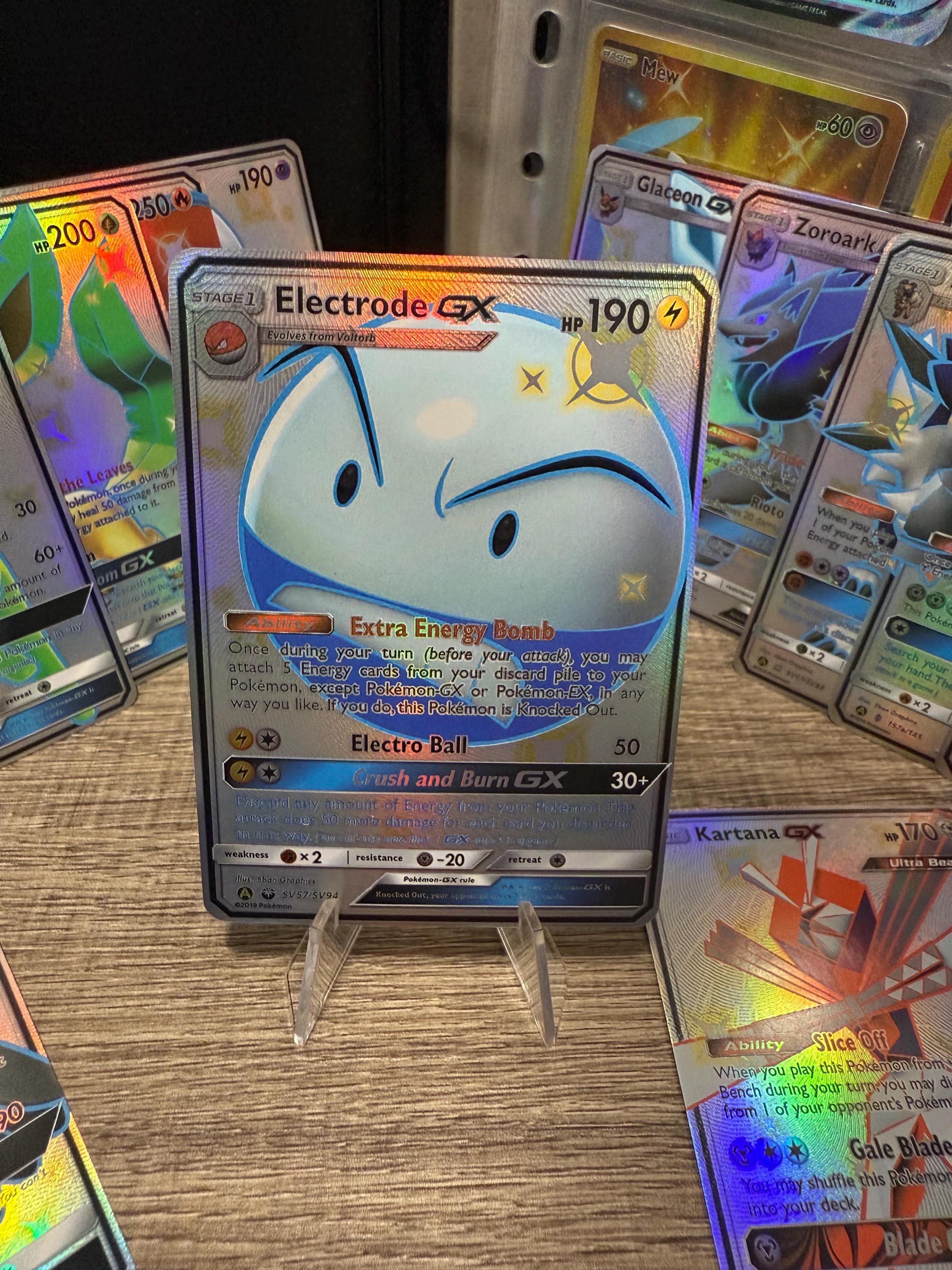 Electrode GX hidden fates Pokémon gx vstar vmax Handmade Holo Proxy Card