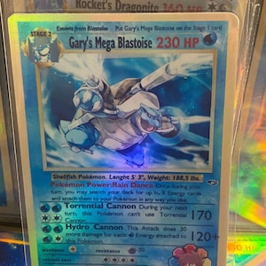 Mega blastoise de Gary Gym Heroes revival Cartão proxy Holo feito à mão