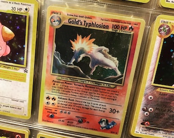 Gold's typhlosion Gym Heroes revival Handmade Holo Proxy Card