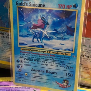 Cartão proxy Holo feito à mão do renascimento dos heróis do ginásio Suicune da Gold