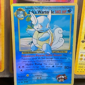 Cartão proxy Holo feito à mão do renascimento dos heróis do ginásio de Ash's wartortle