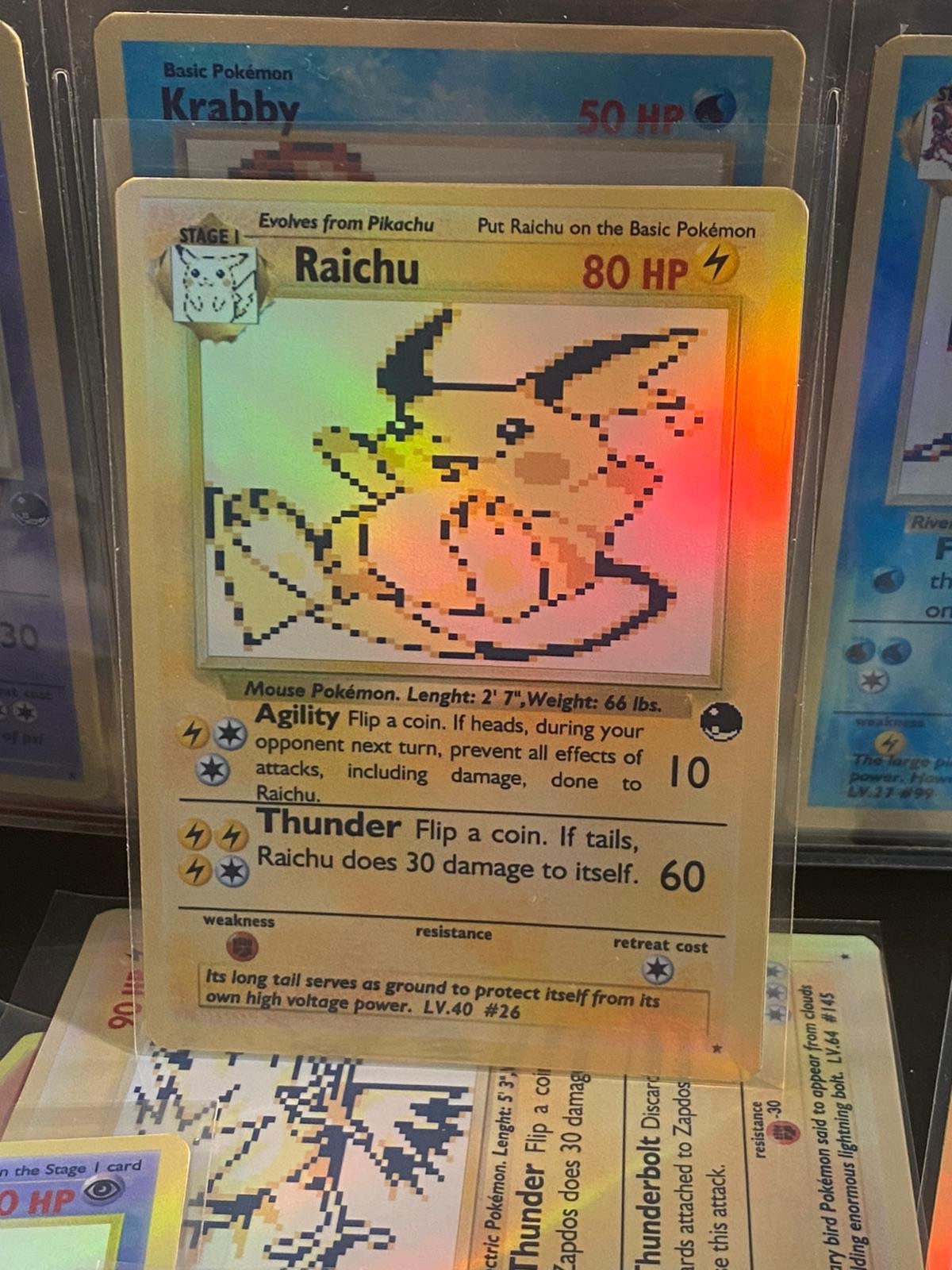 Shiny Raichu Gx Surfing Custom Pokemon Card Premium Quality 