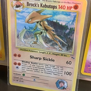 Cartão Proxy Holo feito à mão do Brock's Kabutops Gym Heroes Revival