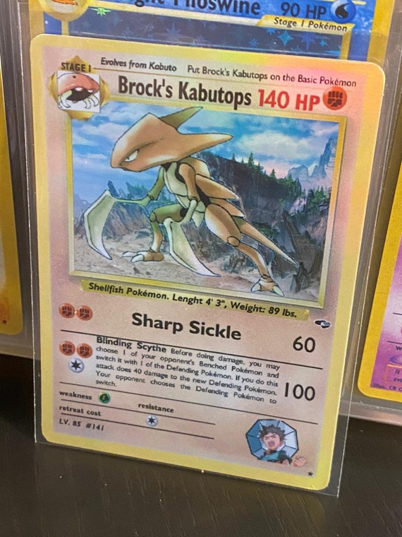 Brock's Kabutops Gym Heroes Revival Handmade Holo Proxy Card - Etsy