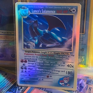 Cartão proxy Holo feito à mão do renascimento dos heróis do ginásio de Lance's salamence