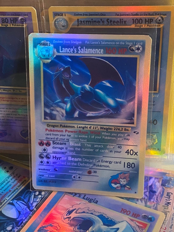 Lance's Salamence Gym Heroes Revival Handmade Holo Proxy Card - Etsy