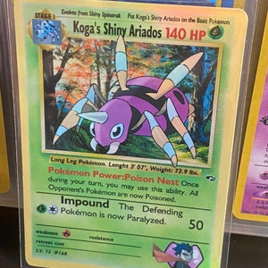 Ariados brilhantes de Koga Gym Heroes revival Cartão proxy Holo feito à mão