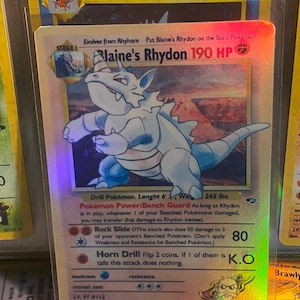 Cartão proxy Holo feito à mão do revival de Blaine's rhydon Gym Heroes