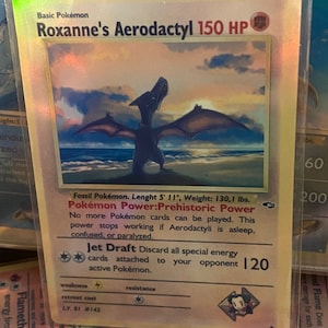 Cartão proxy Holo feito à mão do revival dos heróis do ginásio aerodáctilo de Roxanne
