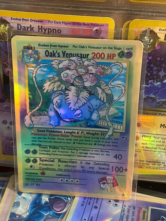 Oak's Venusaur Gym Heroes Revival Handmade Holo Proxy Card - Etsy Israel