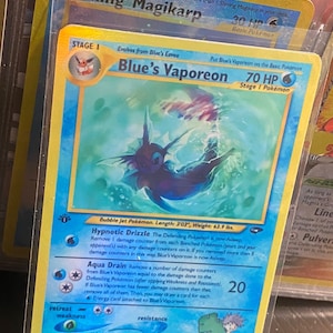 Cartão proxy Holo feito à mão do revival Gym Heroes da Blue's vaporeon