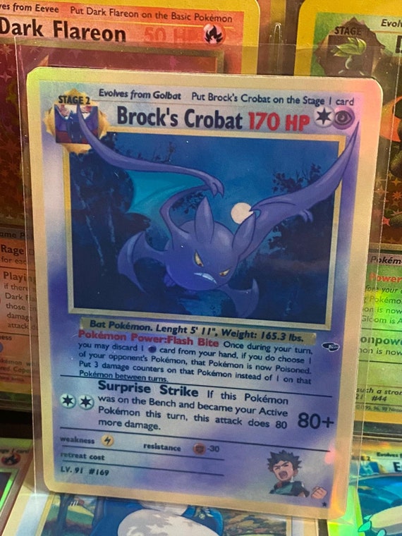 Brock's Crobat Gym Heroes Revival Handmade Holo Proxy Card - Etsy