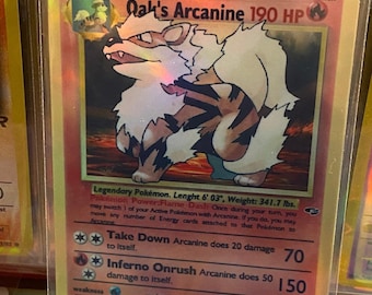 Oak's Arcanine Gym Heroes Revival Handmade Holo Proxy Card - Etsy