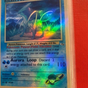Cartão Proxy Holo Feito à Mão Rocket's Suicune Gym Heroes Revival