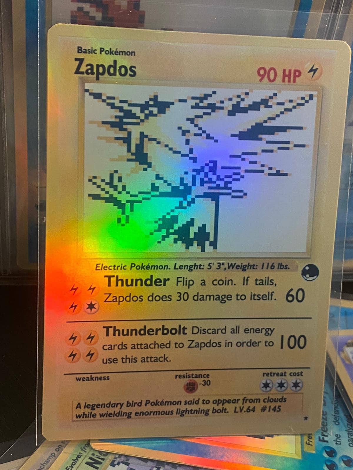 Zapdos Pokemon Card GB Sprite Art Gx Vmax Vstar - Etsy