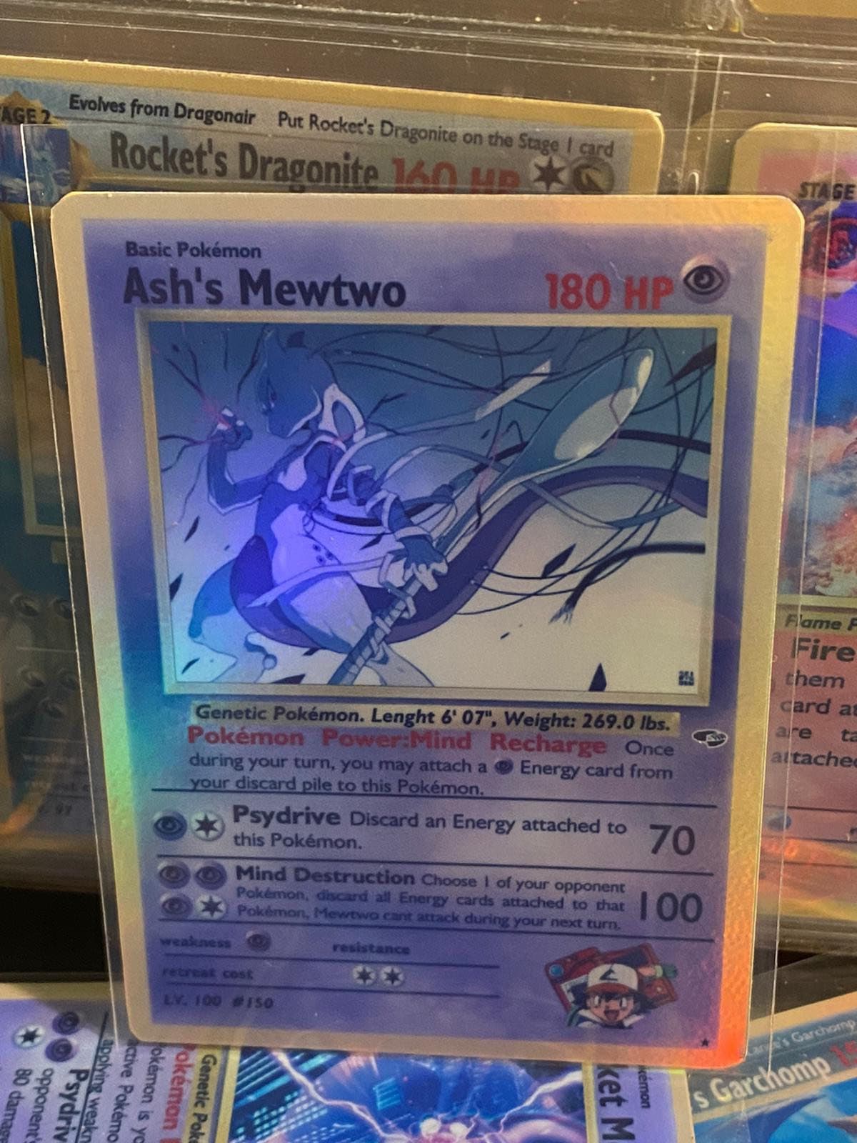 Pokemon Go Mewtwo Vstar 086/078 Gold Effect Secret Rare Textured